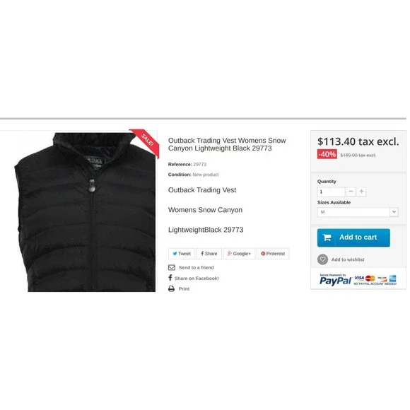 Outback Trading Company Women's XL Snow Canyon 90% down vest, Purple - Picture 5 of 6